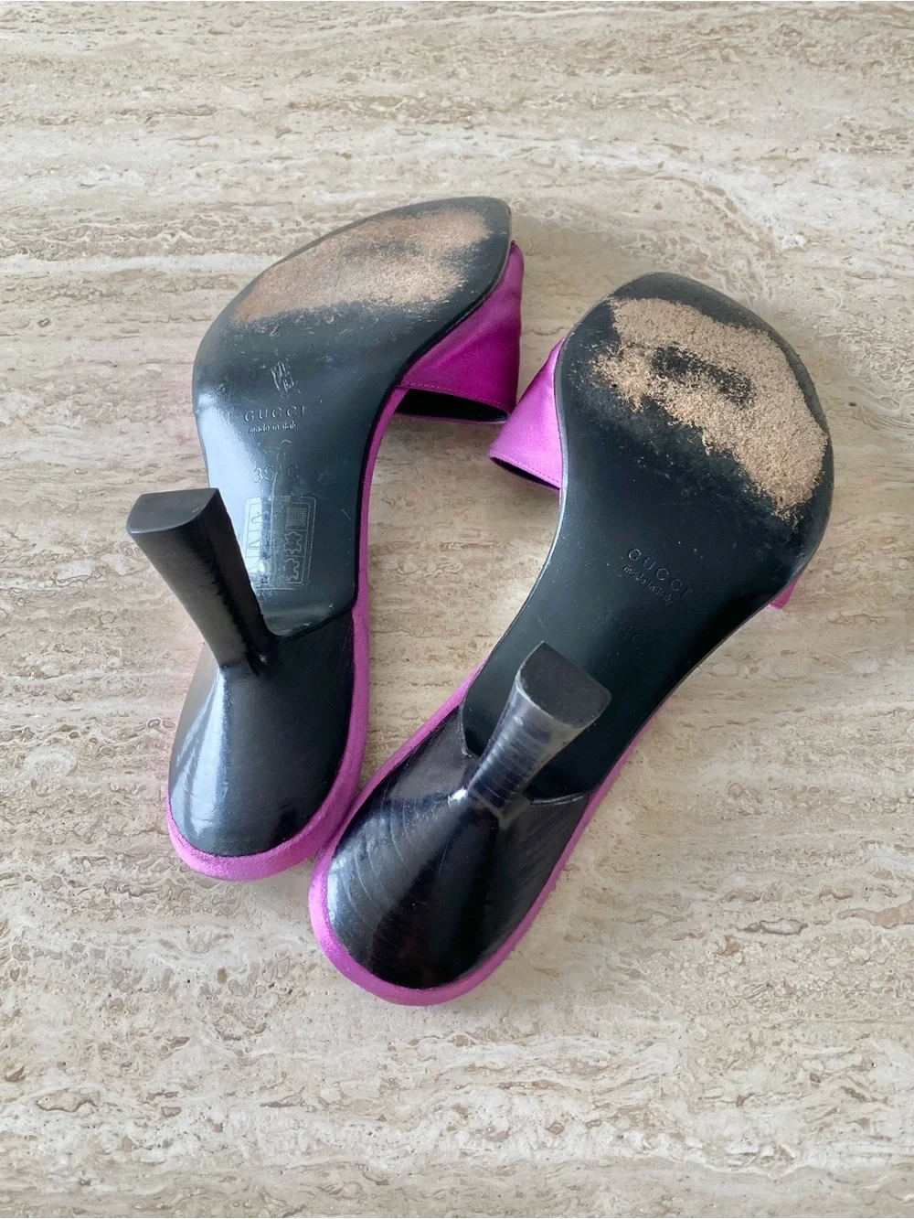 Vintage Gucci Tom Ford-era Satin Mule Sandal Heels - Picture 12 of 13